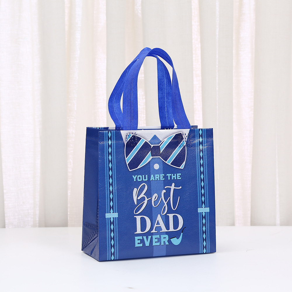 Slogan, Bowtie Pattern Father'S Day Cute Slogan Bowtie Paper Casual Festival Gift Bags Party Supplies Gift Wrapping Supplies 1 Piece
