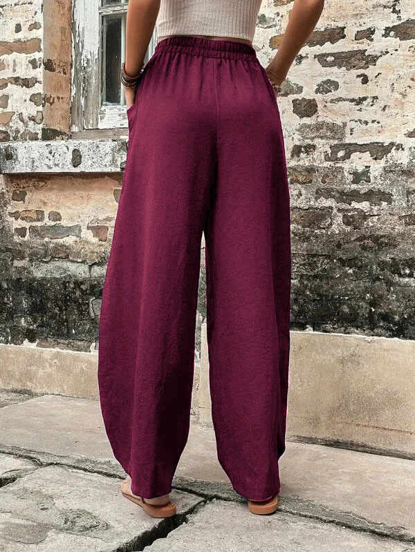 Women's Street Casual Solid Color Full Length Pocket Patchwork Casual Pants display picture 1