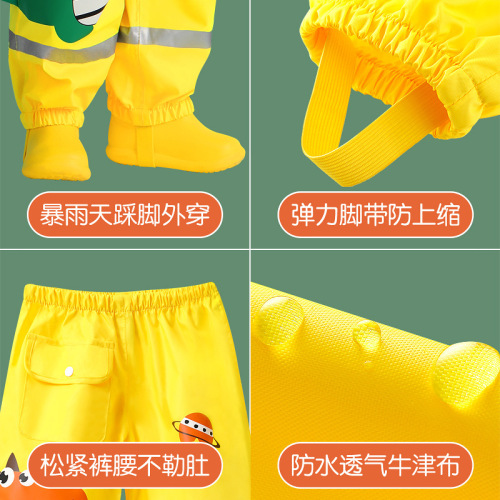 Children's rain pants, waterproof trousers for boys and girls, baby cartoon rain pants, children's kindergarten half-length pants with feet