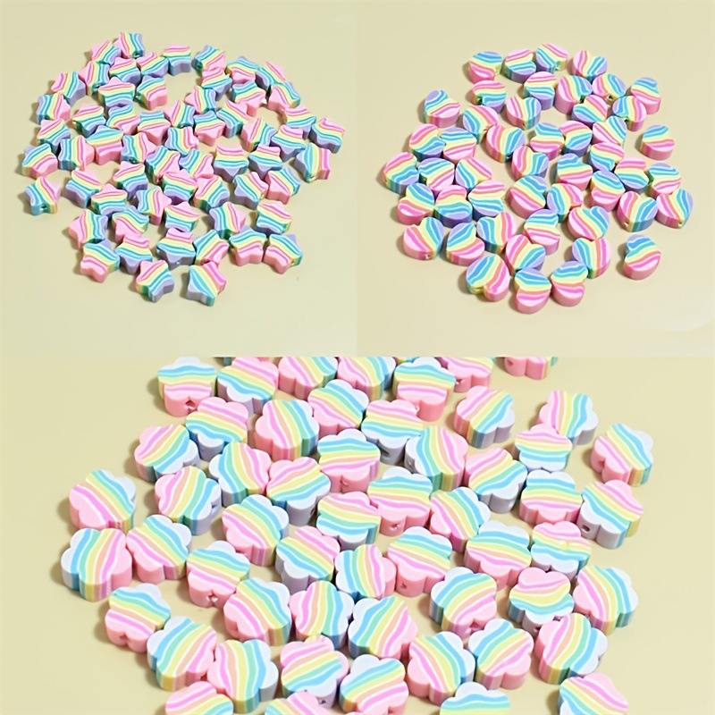 36g Weight 100 PCS/Package Soft Clay Pentagram Heart Shape Flower DIY Jewelry Accessories Beads