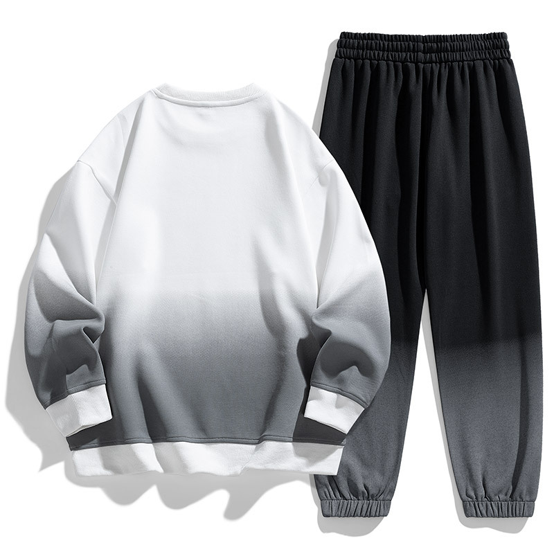 Men's Clothing style student sweatshirt suit for men, spring and autumn casual loose trendy set with leggings pants, handsome two piece set_voghion.com