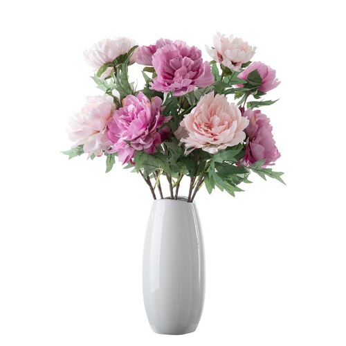 Chinese style single branch peony artificial flower manufacturer home decoration wedding bouquet flower road lead flower wall DY1-1911A