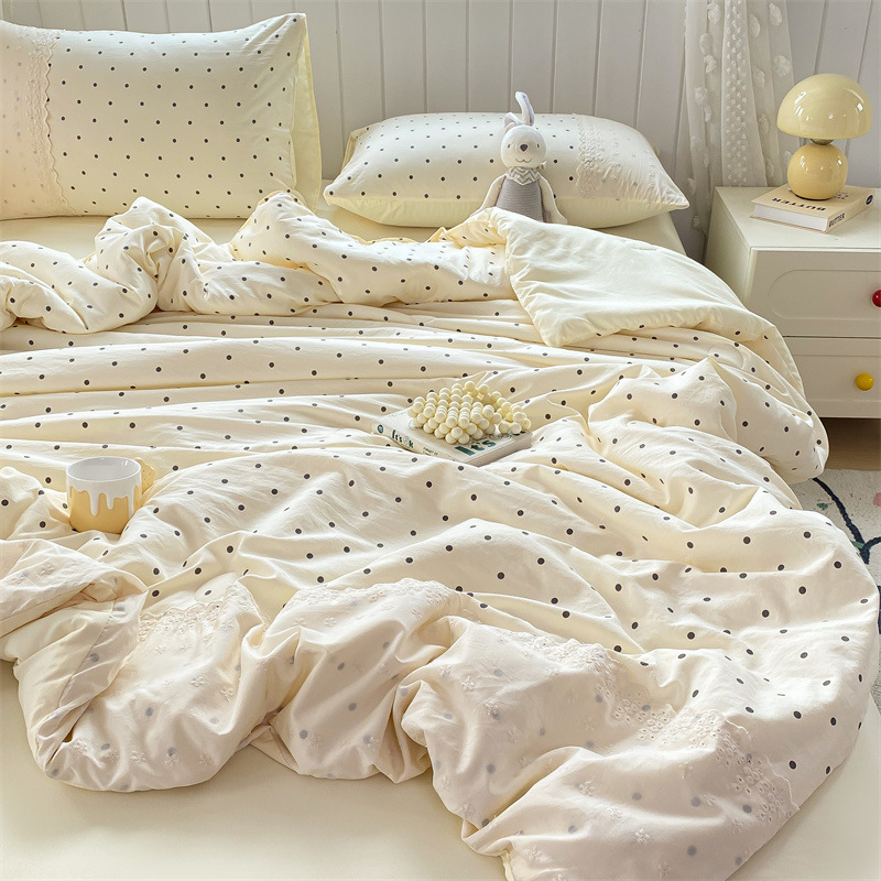 Colcha fresca de verano de algodón de nube de una sola pieza, dormitorio de estudiantes individual de verano, juego de cuatro piezas, edredón de verano de seda de hielo, lavable a máquina