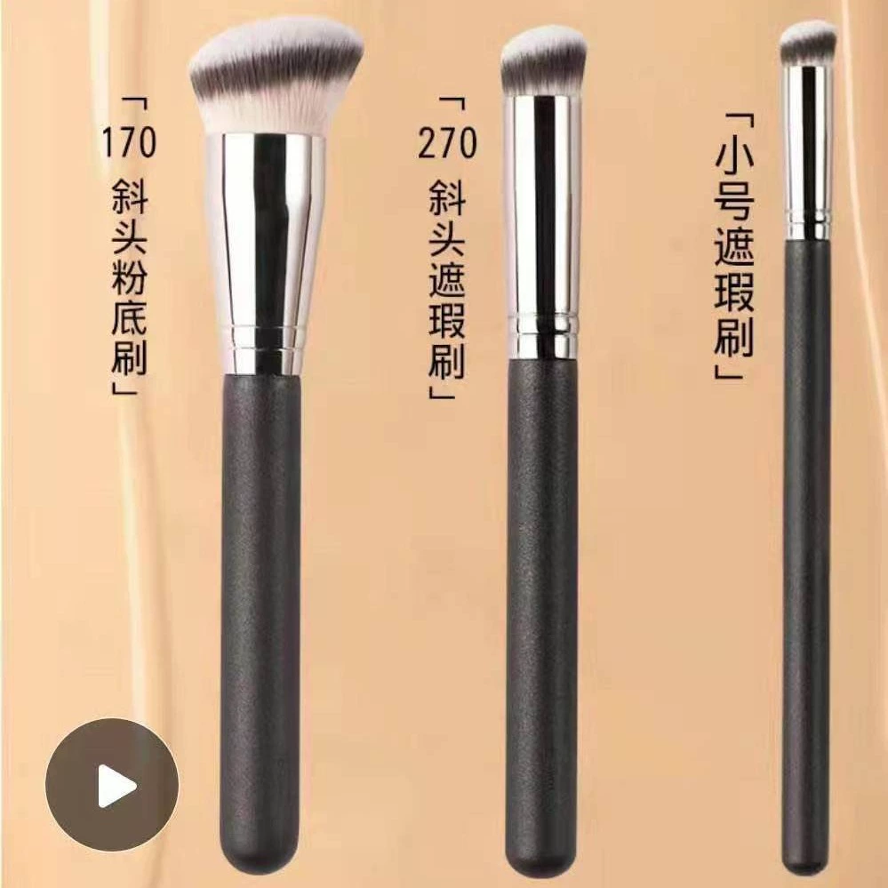 Кисть для Concealer — набор разных размеров (170, 270, маленький), ручка из пластика или дерева, с угловым/плоским срезом
