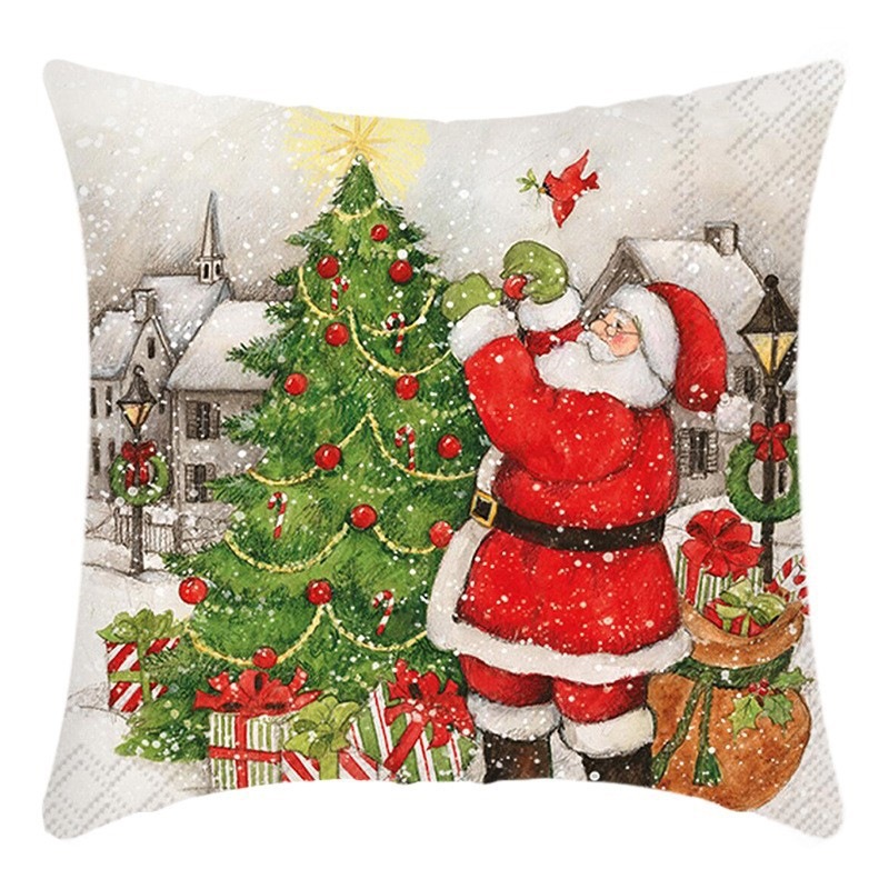 Navidad almohada cubierta de decoración para el hogar almohada de la sala de estar sofá cojín cubierta de dormitorio almohada de cabeza fábrica al por mayor