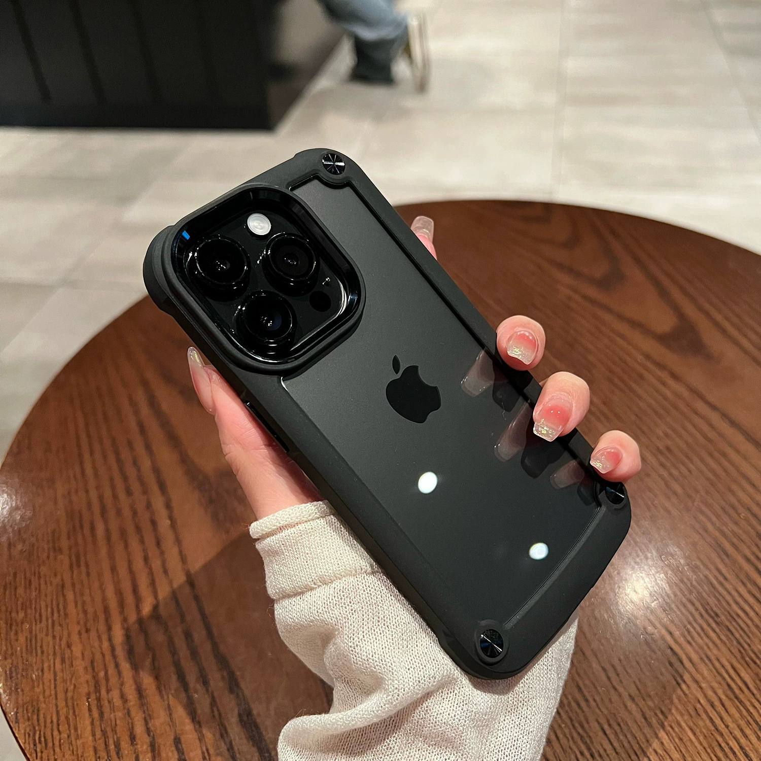 Чехол для iPhone 14/16 Pro совместимый, прозрачный мягкий корпус, металлическое кольцо для камеры, повышенная толщина, защита от падений