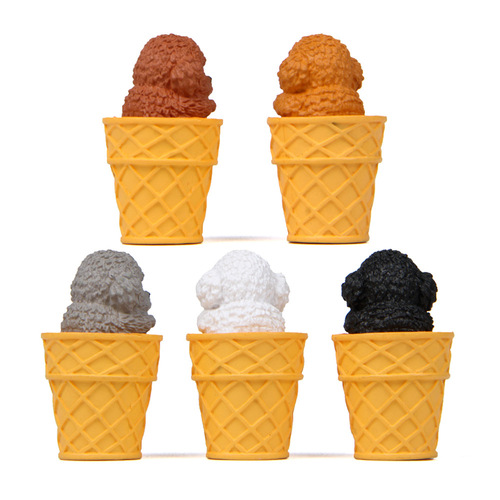 5 Creative Gourmet Cartoon Dogs Ice Cream Teddy Dog DIY Figures Gardening Landscaping Dolls Doll Ornaments Decoration