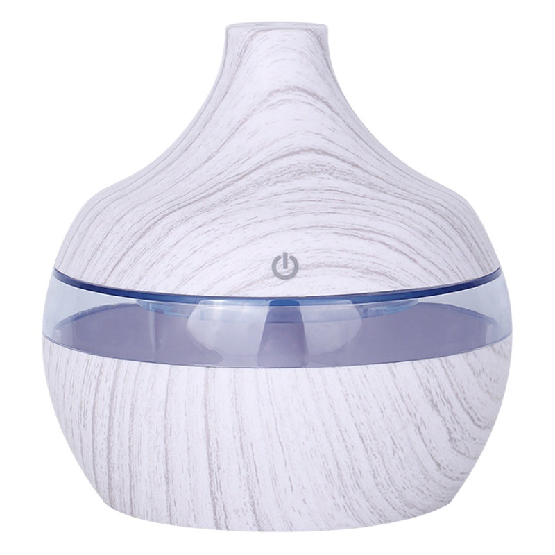 Nuevo 300ml de grano de madera humidificador bola redonda humidificador agua gota humidificador madera grano aromaterapia máquina
