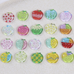 春夏の新クリアプリントアップルボタンアクセサリー DIY 衣類ボタン下駄装飾携帯電話ケースアクセサリー