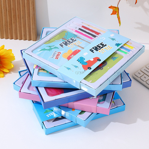 Children's cross-border watercolor painting book scratch-off painting two-in-one baby picture card graffiti coloring painting birthday gift