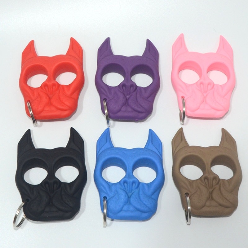 狗头钥匙扣 狗头手扣 指虎 塑料手扣 迷你指虎挂件 应急逃生指扣