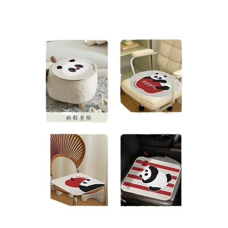 Cojín de asiento de automóvil cojín de asiento de panda cojín de asiento transpirable antideslizante estudiante cojín de asiento de verano de oficina universal