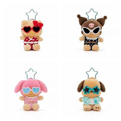 黒皮ハワイサングラスケイティKTは、かわいいぬいぐるみのぬいぐるみを買うのが怖い