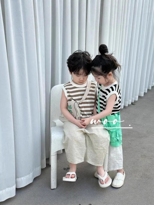 2025 新しい夏の子供の防蚊パンツ男の子と女の子のための韓国スタイルの薄い 9 点パンツベビー綿とリネンのルーズカジュアルパンツ|undefined