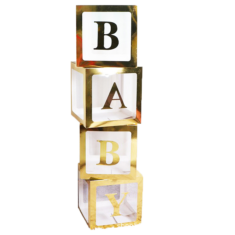 Caja de Globo de Oro transparente caja de sorpresa de cumpleaños propuesta confesión fiesta diseño en línea celebridad BEBÉ carta AMOR caja