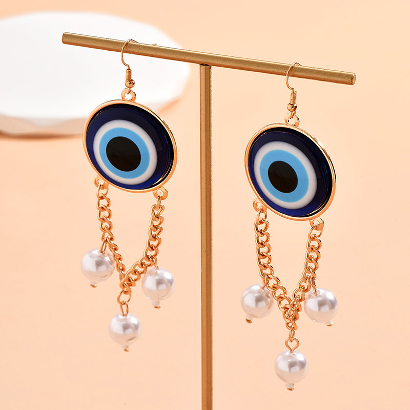 1 Pair Fashion Eye Imitation Pearl Metal Plating Womenu0027S Drop Earrings