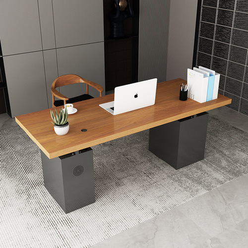 简约台式电脑桌铁艺实木办公桌家用书桌创意写字台老板桌