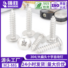 304不锈钢十字大扁头自攻螺丝钉TA扁圆蘑菇头自攻钉伞头尖尾自攻
