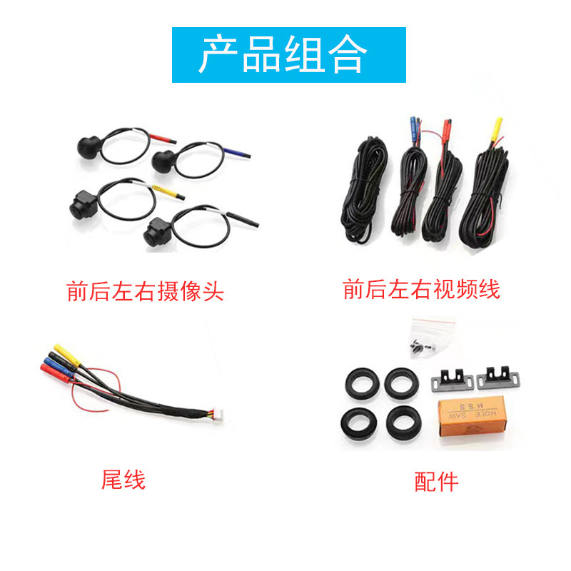 Car-Mounted 360-Degree Panoramic Kit with High-Definition Night Vision, 2D/3D Panoramic Images, 720/1080P Universal Camera