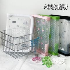 哇卡哇卡便携式A6斜纹透明收纳包吧唧小卡贴纸手账大容量收纳袋