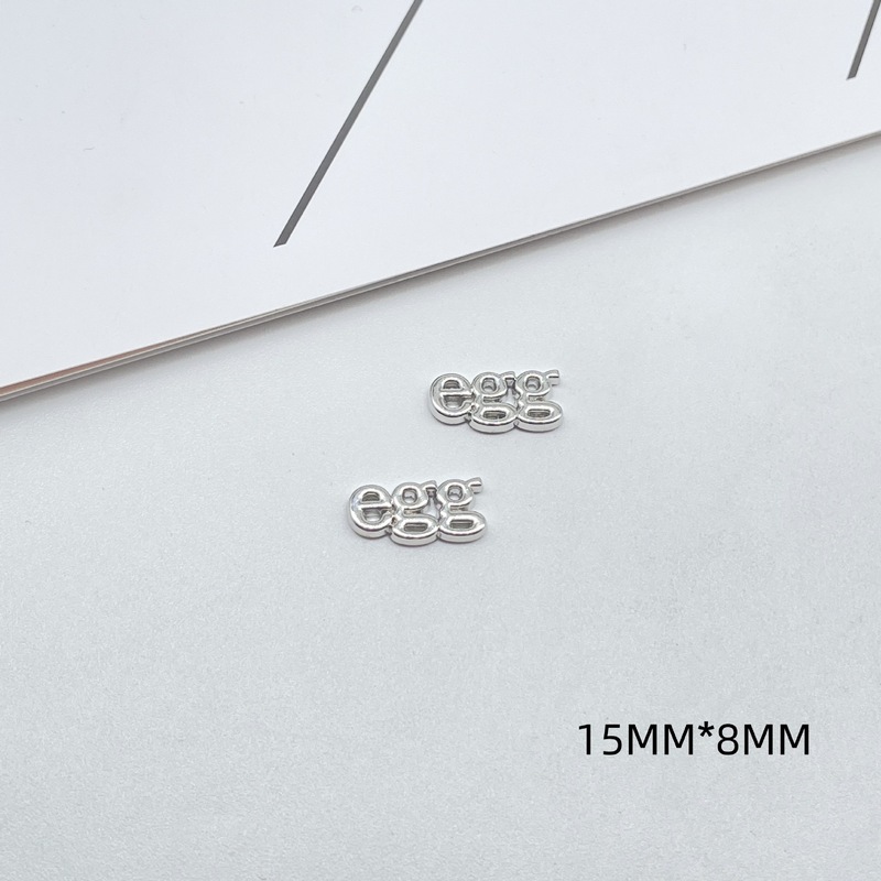 新しい電気メッキブライトシルバーリボンレター愛合金パッチペンダント diy ヘアピンブレスレットイヤリングアクセサリー|undefined