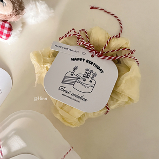Hinn happy birthday small tag combination ~ ins gift blessing pendant dessert flower decoration greeting card small card