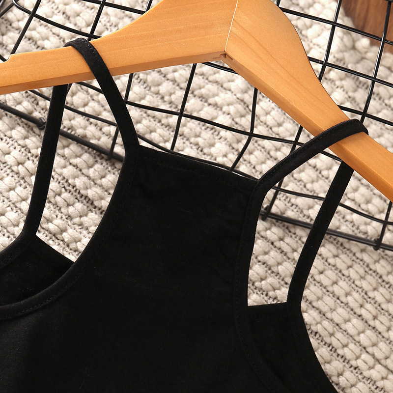 Girls' summer 2024 new suspender+leopard print shorts two-piece set, children's fashion trend_voghion.com