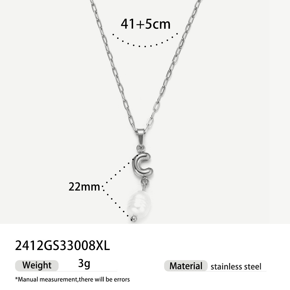 TENA collar de acero inoxidable de perlas verdaderas simplista de alto nivel nicho de diseño de acero de titanio collar de collar para mujeres image 32