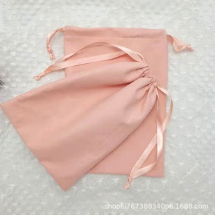 Manufacturer Customized Pink Velvet Drawstring Flap Pocket Pants, Drawstring Jewelry Packaging Bag, Straw Earphones Jewelry Velvet Bag