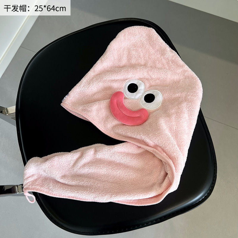Nuevos dibujos animados toallas de coral toallas de pelo seco sombrero de tres piezas sueltas toallas de regalo absorbentes