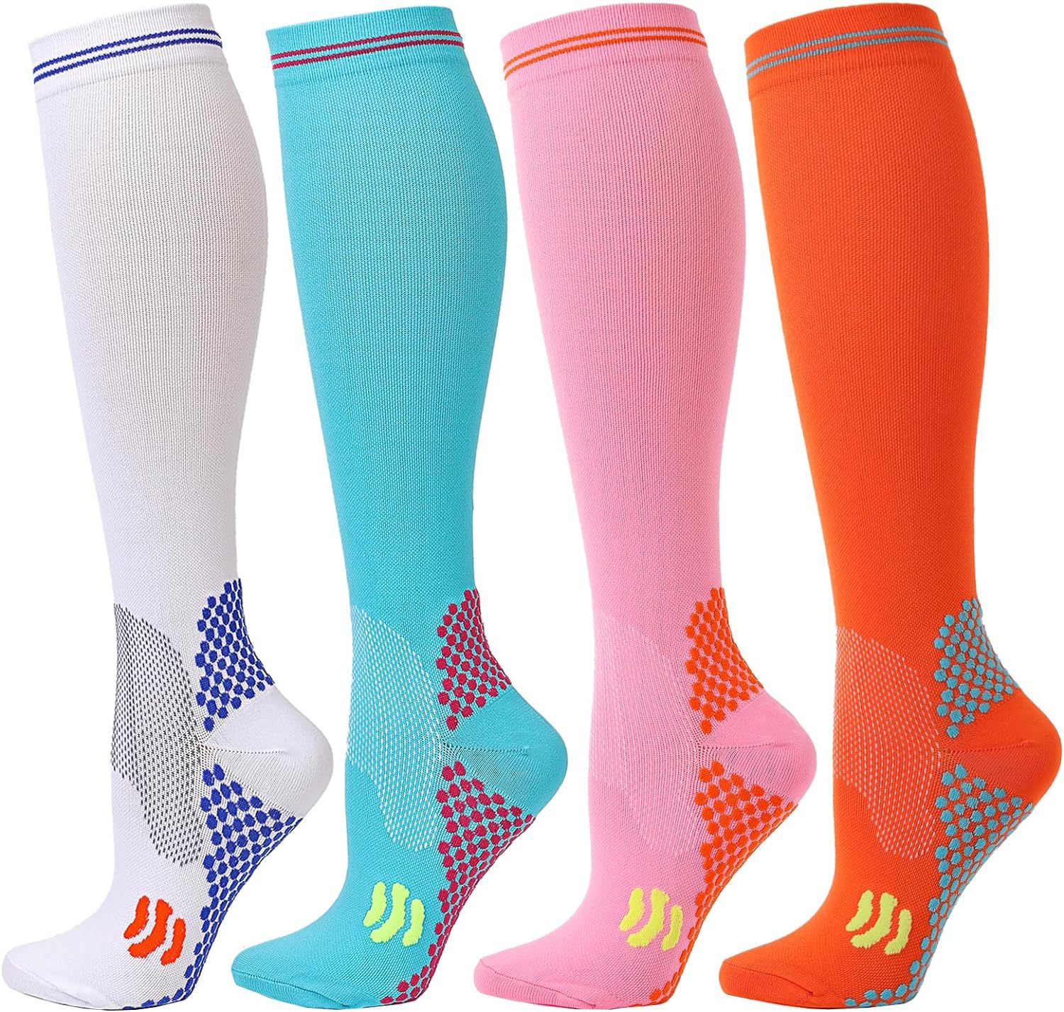 Calcetines de compresión transfronterizos Calcetines de pantorrilla Calcetines elásticos Deportes Ciclismo Correr Calcetines de yoga Calcetines de compresión de tubo largo para hombre Spot para mujer