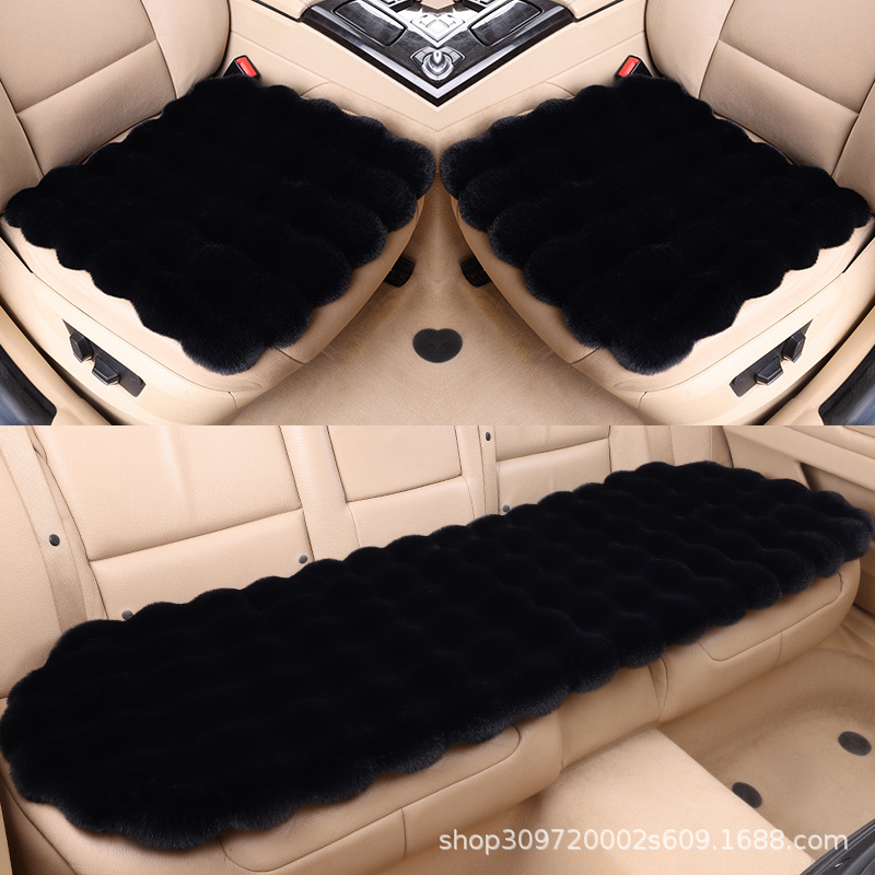 Plush cushion three-piece new bubble velvet car seat cushion thickened warm autumn and winter non-slip general car cushion