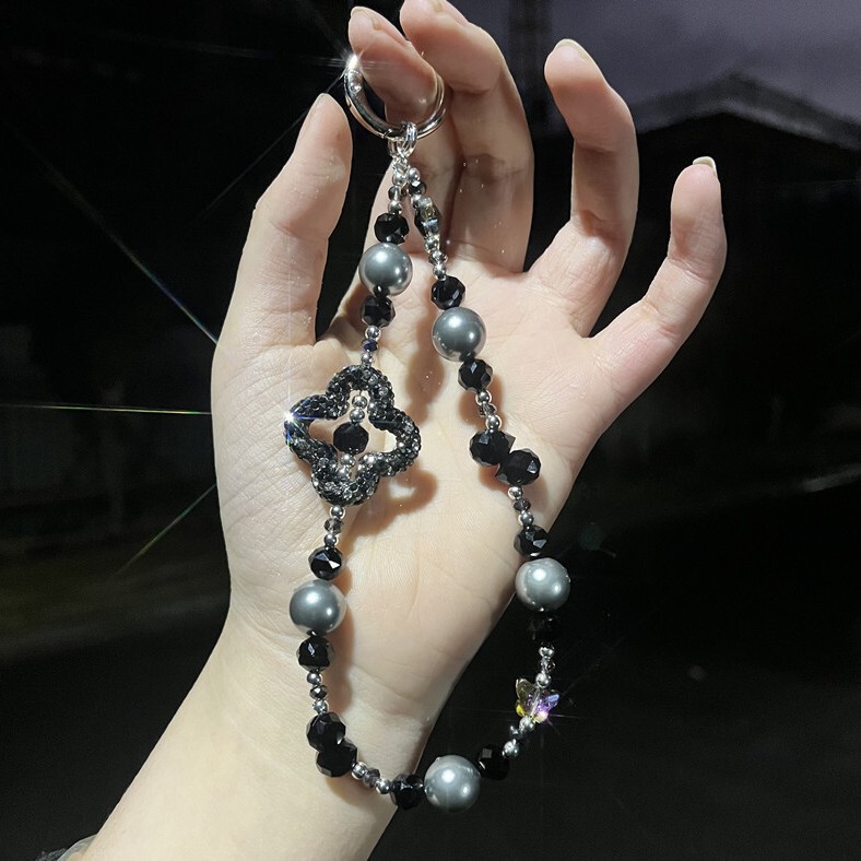 [Designer Model] Crown Crystal Beads Mobile Phone Lanyard Key Chain Lanyard Blind Box Jewelry Sweet and Cool Pendant