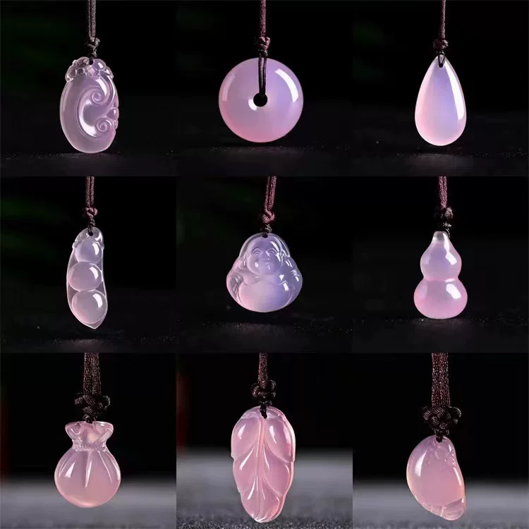Fuchsia organic pendant, agate protective amulet, buckle, ice imitation