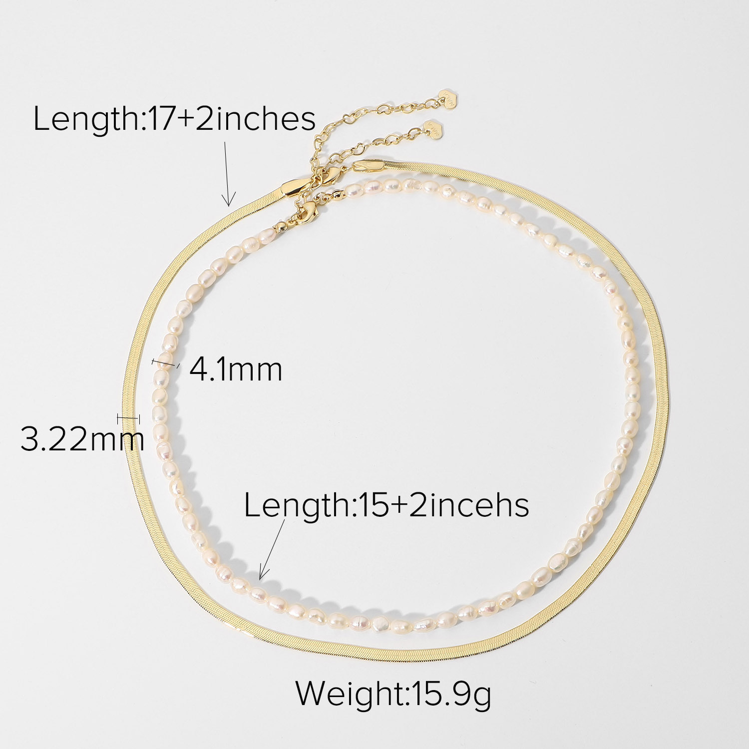 Fashion Double-layer Pearl Chain 14k Gold Stainless Steel Necklace display picture 10