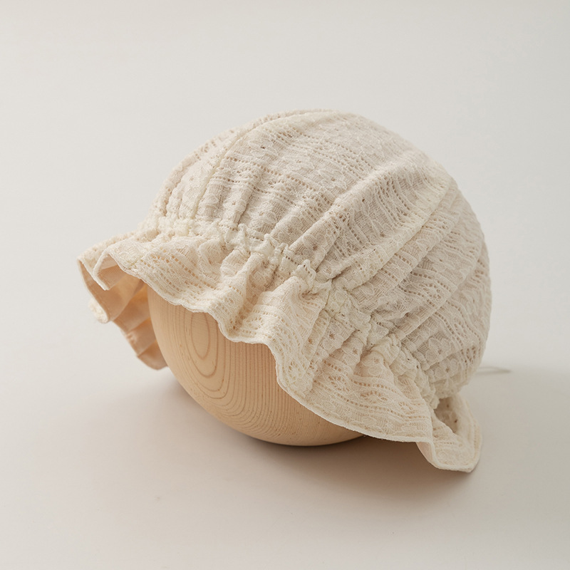 Sombrero de encaje princesa coreana primavera y otoño sombrero de bebé femenino ajustable de 1 año al aire libre sombrero de pescador para niños pequeños