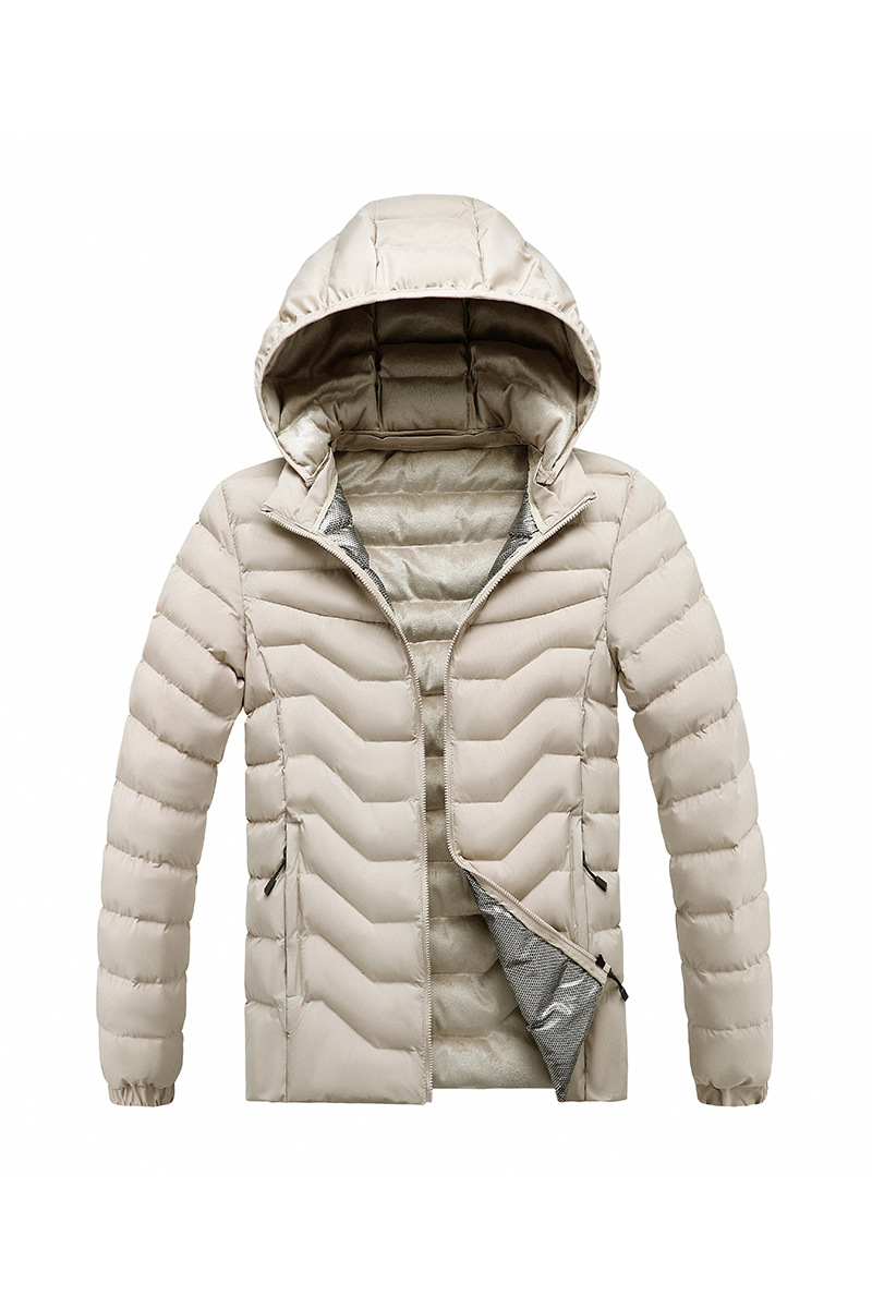 Gefütterte Herren-Fleecejacke mit Kapuze und abnehmbarer Graphenkappe aus Baumwolle_voghion.com