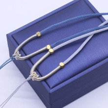 磨砂四方珠巴山玉珠吊坠挂绳玉佩拼色项链绳男女调节diy编织挂件