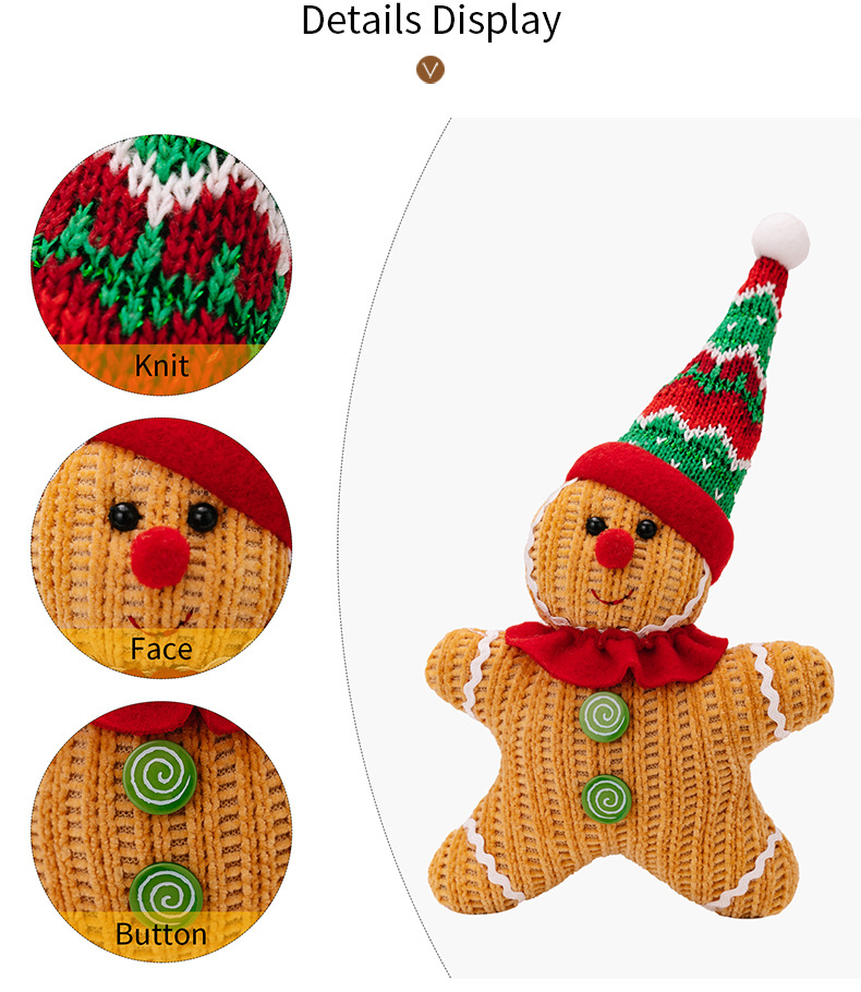 160g Weight Hanging Ornaments Event & Party Supplies 1 Piece Quantity Party, Festival Occasion Polyester Material Christmas Festival Gingerbread Pattern Cute Style Christmas Cute Gingerbread Polyester Party Festival Hanging Ornaments 2