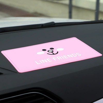 Factory Direct car cute cartoon high temperature resistant non-slip mat large central control instrument panel storage mat (Anti-slip mat) - pink-rabbit-standard