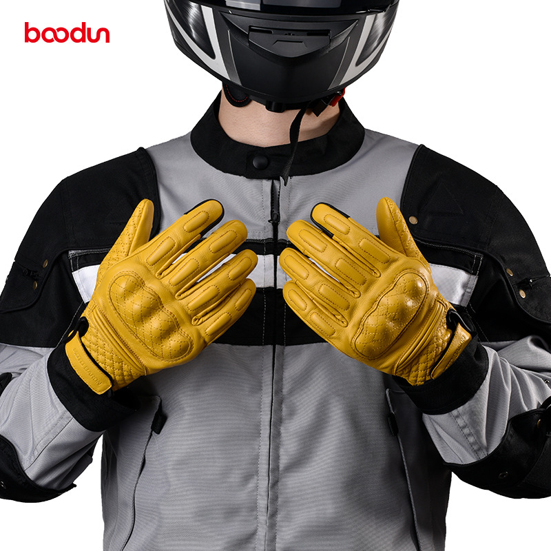 Motorcycle gloves, shock-absorbing, wear-resistant, anti fall, joint thickening, riding protection, touch screen,_voghion.com