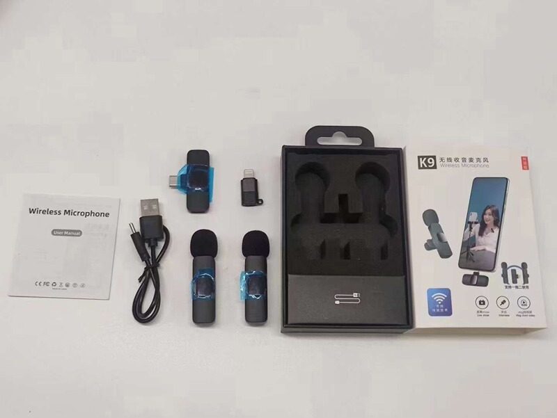 ワイヤレスラベリアマイク K8K9K35 1 対 2 マイク携帯電話ライブ録音ラジオインテリジェントノイズリダクションマイク|undefined