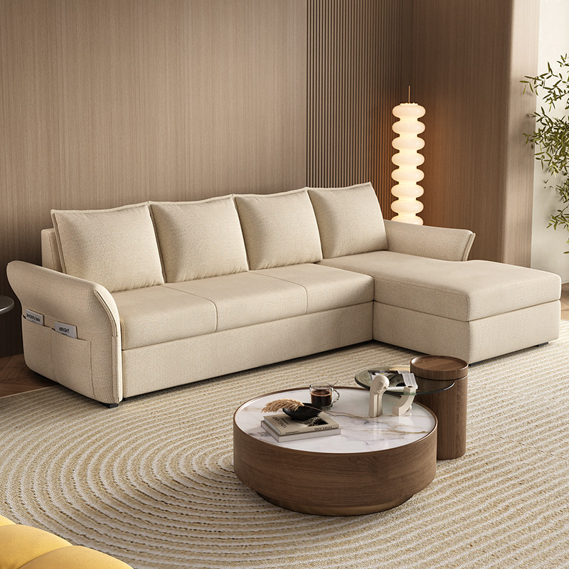 Combinación simple y multifuncional de sofá cama plegable de pequeño tipo de sala de estar de apartamento de almacenaje VIP desmontable sofá de esquina