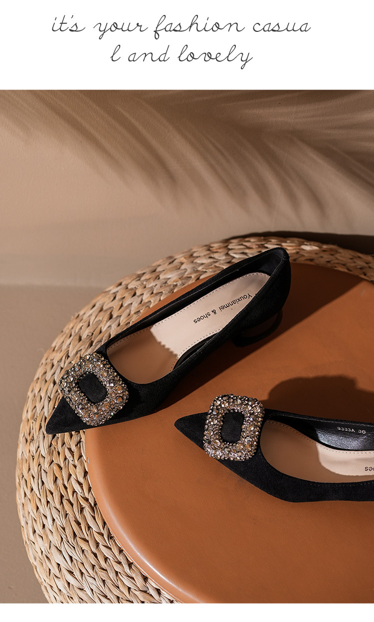 3333A-065 Damen-Schuhe mit niedrigem Absatz, Wildleder, Strasssteinen und spitzer Zehenpartie – vielseitig, bequem und ideal für Alltag, Beruf und Freizeit_voghion.com