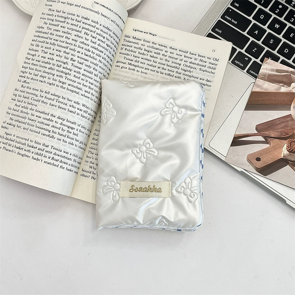 Чехол для паспорта (бренд) милый, декор бантик и держатель карты, корейский стиль, компактный 11,5×14 см