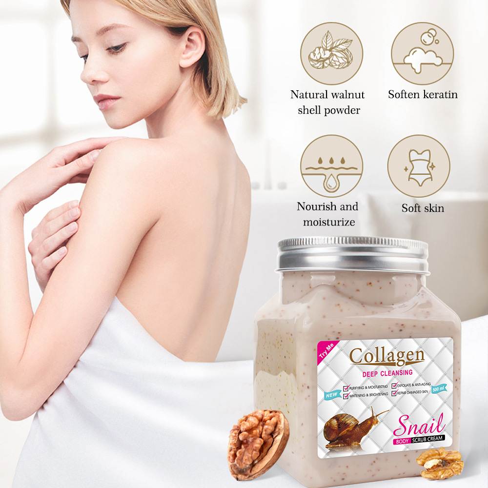 Cross-border peimei snail scrub, whole body exfoliation, delicate hydration, wholesale Body scrub