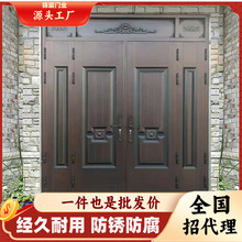 锌合金大门双开门四开门客厅新款庭院家用大门仿真铜门定做大门