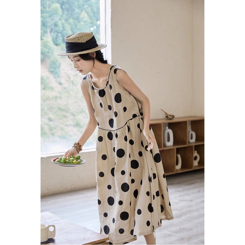 Summer retro long dress sleevless
