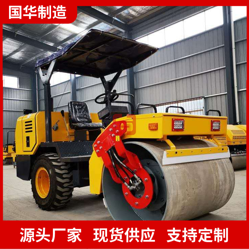 座驾式单钢轮振动压路机 3.5吨胶轮压路机 全液压小型压路机