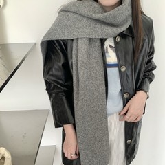冬の女性用ウール混紡スカーフ、無地ニット、カップル向け、暖かく厚手、おしゃれで多用途、高級感